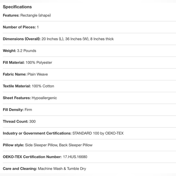 King CASALUNA Firm Down Alternative Pillow Back Sleeper Side Sleeper Target NEW - Picture 7 of 7